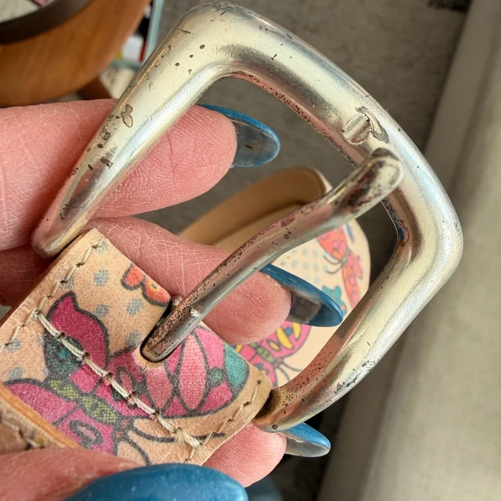 Vintage Multicolor Butterfly Belt